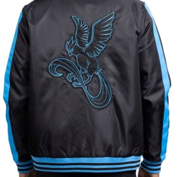 Articuno Pokémon Jackets Black Insulated Snap-Down Jacket - Adult Unisex - Picture 2 of 3